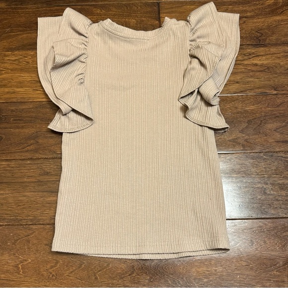 MIOU MUSE Ribbed Ruffle Sleeve Top - Picture 8 of 9